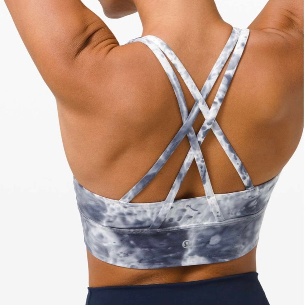Lululemon Energy Bra Long Line *Tie Dye in Marble Dye Classic Navy